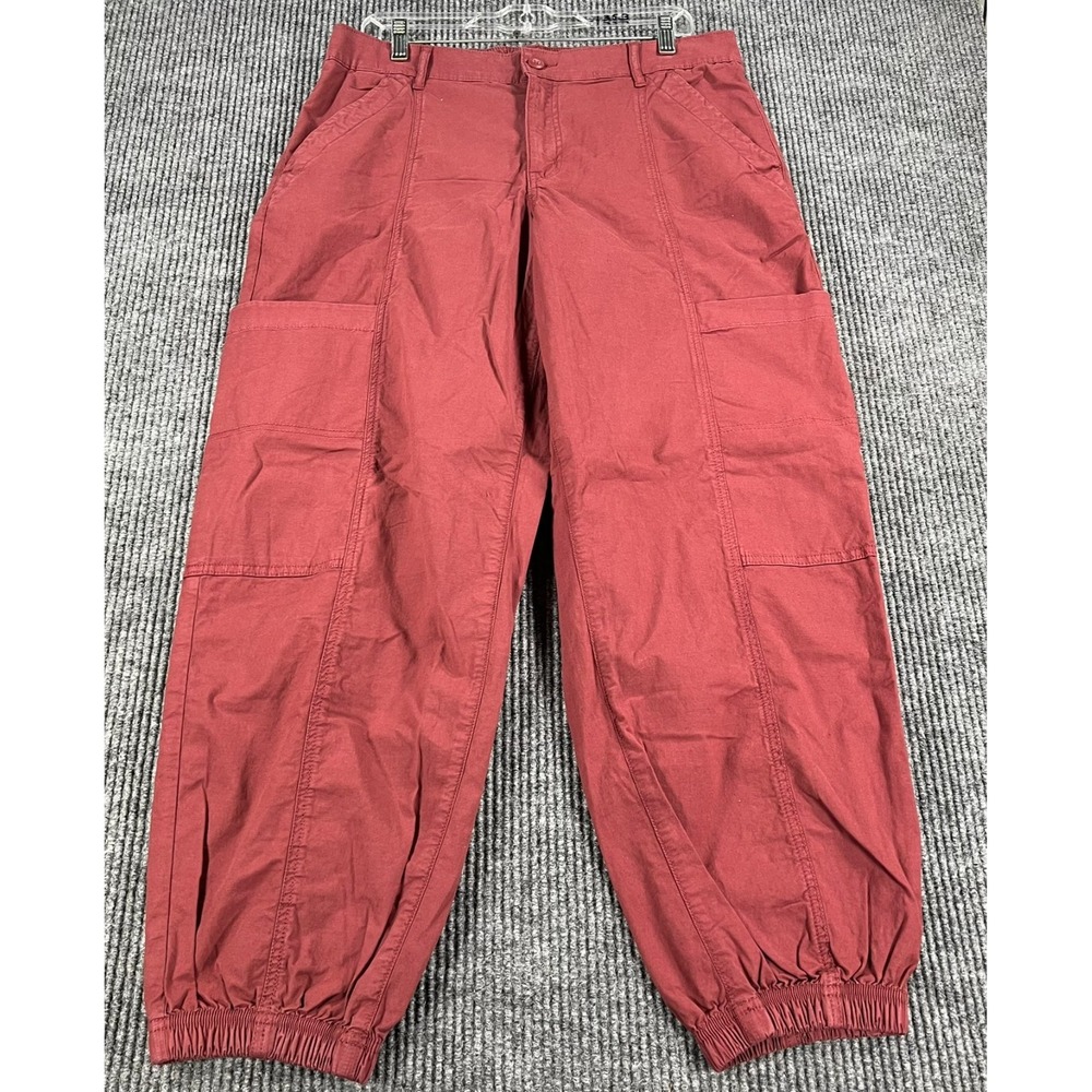 American Eagle Baggy Jogger Pants Womens Size 12 Regular Red Cargo Casual